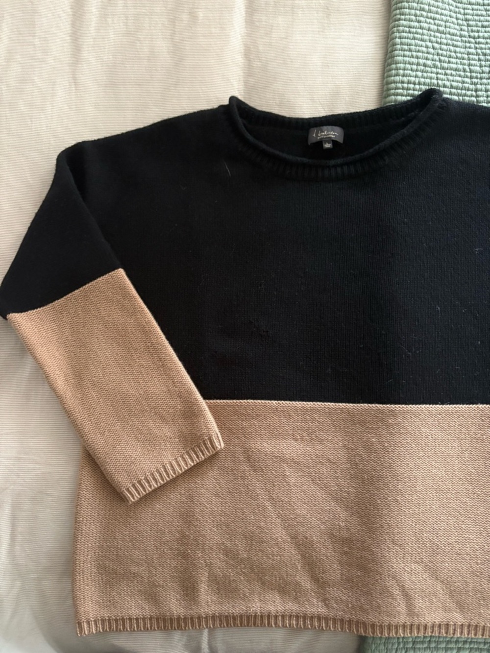 Wool cashmere 3/4 sleeve sweater